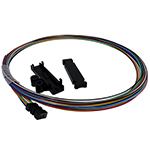 QuickTreX&reg; 12 Fiber (1 Meter) 0.9mm Diameter Fiber Optic Fan-Out / Breakout Kit - TIA Color Coded - Protects and Transitions 250um Bare Fiber to 0.9mm Buffer Tubes
