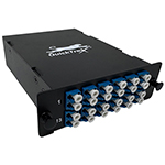 MPO 24 Fiber (1 X 24 MPO Male) to 24 LC (12 Duplex Adapters) Singlemode Ultra High Density (UHD) Cassette by QuickTreX®