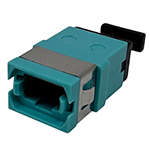 MPO Multimode OM3 / OM4 (Key UP - Key Down) Fiber Optic Coupler - Aqua