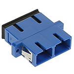 SC UPC Duplex Singlemode Fiber Optic Coupler with Flange - Blue