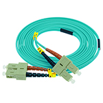 Stock 1 meter SC to SC 50/125 OM4, 10/40/100 GIG Multimode Duplex Patch Cable