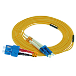 Stock 3 meter LC UPC to SC UPC Singlemode Duplex Fiber Optic Patch Cable