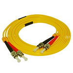 Stock 2 meter ST UPC to ST UPC Singlemode Duplex Fiber Optic Patch Cable