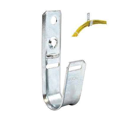 J- Hooks, Wall Mount, 3/4 Inch, includes retainer clips, galvanized steel,  25/box, price/box, JHWM34 - Fastercable