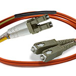 LC (equip.) to SC Plenum Rated Multimode OM1 62.5/125 Mode Conditioning Cable with Corning® Glass - Made in the USA by QuickTreX®