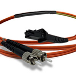 MTRJ (equip.) to ST Plenum Rated Multimode OM1 62.5/125 Mode Conditioning Cable with Corning® Glass - Made in the USA by QuickTreX®