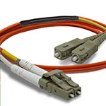 SC (equip.) to LC Plenum Rated Multimode OM1 62.5/125 Mode Conditioning Cable with Corning® Glass - Made in the USA by QuickTreX®