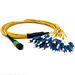 Stock 1 Meter 24 Fiber 1 X 24 MPO APC Female to 24 X LC UPC Simplex Singlemode OFNR Riser Rated Fiber Optic Fanout Cable Assembly - Method A Straight Through
