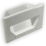 3 Gang Recessed Feed-Through Cable Wall Plate