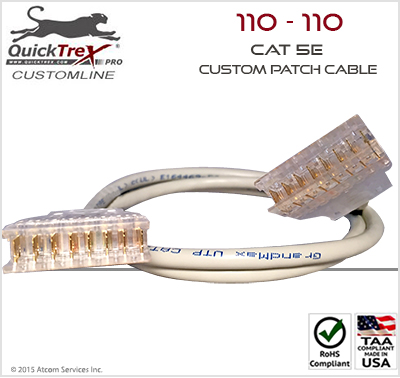 10 Ft "110" to "110" Cat 5E Custom Patch Cable 