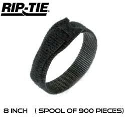 8 Inch by 1/2 wide Rip-Tie Lite Cable Ties - Spool of 900 pieces 
