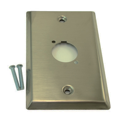1 Port (1 Gang) Stainless Steel D-Series Wall Plate with Punch Hole for Mounting of D Size Chassis Connectors and Couplers