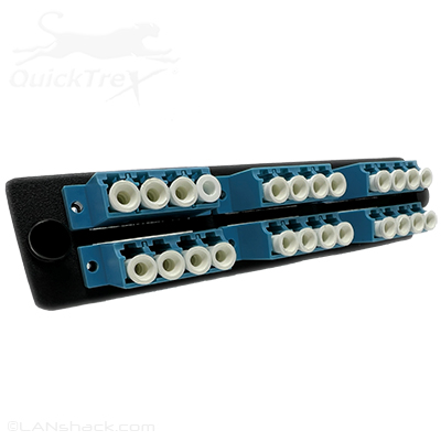 24 Fiber LC UPC Singlemode 9/125 LGX Fiber Optic Adapter Panel by QuickTreX®