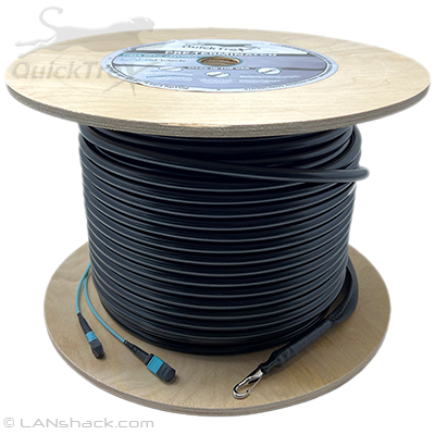 12 Fiber MTP (1 x 12) Corning ALTOS® Outdoor Loose Tube (OSP) Multimode 10-GIG OM3 50/125 Custom Fiber Optic MTP Trunk Cable Assembly - Made in USA by QuickTreX® with Genuine US Conec® Connectors and Corning® Glass