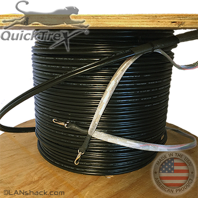 4 Strand Corning ALTOS Outdoor (OSP) Aerial with Messenger Singlemode Custom Pre-Terminated Fiber Optic Cable Assembly with Corning® Glass - Made in the USA by QuickTreX®