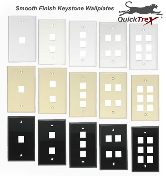 QuickTreX® Smooth Finish Wallplate for Keystone Jacks
