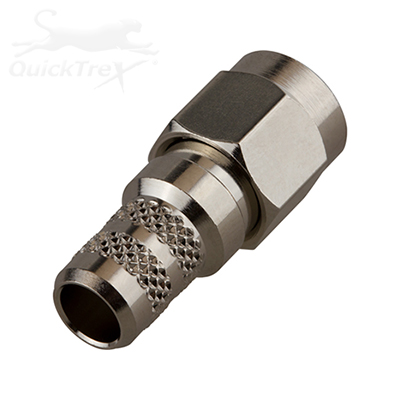 SMA Male Crimp Connector by QuickTrex RG-8/X Cable Group X N,G,T; For Cables: LMR-240, RG-8X