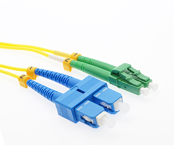 Stock 5 meter LC APC to SC UPC Singlemode Duplex Patch Cable