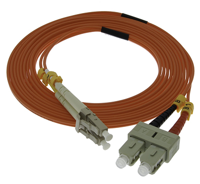 Stock 10 meter LC to SC 62.5/125 OM1 Multimode Duplex Patch Cable