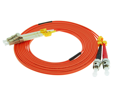 Stock 10 meter LC to ST 62.5/125 OM1 Multimode Duplex Patch Cable