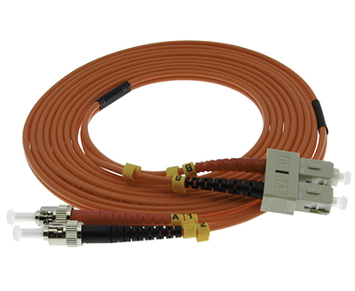 Stock 10 meter ST to SC 62.5/125 OM1 Multimode Duplex Patch Cable