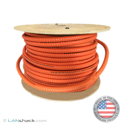 6 Strand Indoor Plenum Rated Interlocking Armored Multimode OM1 62.5/125 Fiber Optic Cable by the Foot - Made in the USA