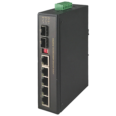 5 Port Unmanaged Industrial DIN Rail Gigabit Ethernet Network Switch with 5 x RJ45 10/100/1000BaseT(x) and 2 x SFP 100/1000M BaseX by Unicom