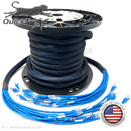 10 Cable Cat 6E UTP Stranded Conductor Premium Custom Pre-Connectorized Ethernet Cable Bundle - Made in the USA by QuickTreX