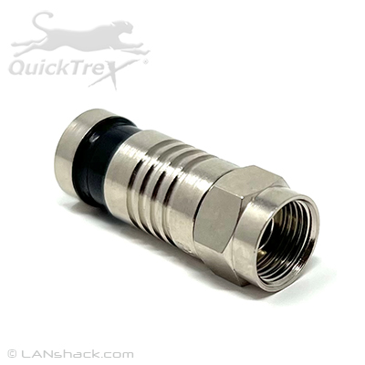 QuickTreX Premium RG6 F Male Indoor/Outdoor Waterproof Coaxial Compression Connectors - 10 Pack