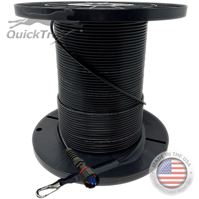 6 Fiber IP68 Rated Indoor/Outdoor Singlemode Preconnectorized Fiber Optic Cable Assembly with Weatherproof Senko Connectors - Made in USA by QuickTreX®