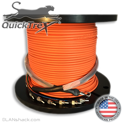 6 Strand Indoor Plenum Rated Multimode OM1 62.5/125 Custom Pre-Terminated Fiber Optic Cable Assembly with Corning® Glass - Made in the USA by QuickTreX®
