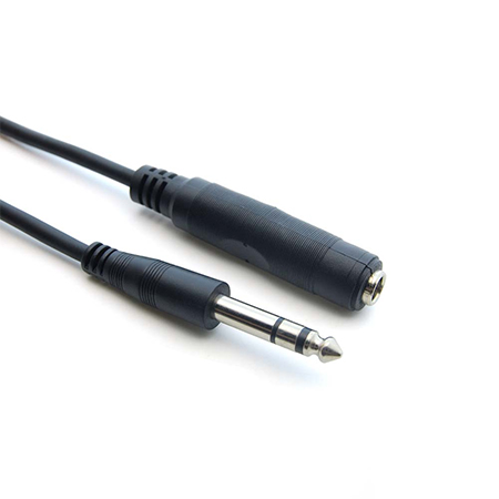 10 FT 1/4 Inch Stereo Male to Female Audio Cable with Nickel Plated Connectors