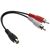 6 Inch RCA Female to RCA Male x 2 Cable