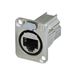 Neutrik etherCON Cat 6A Shielded RJ45 Panel Mount D-Sized Latch Locking Feed-through Coupler - Nickel