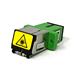 SC APC Simplex Singlemode Fiber Optic Coupler with Flange and Hinged Spring-Loaded Dust Cover Door - Green