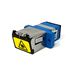 SC UPC Simplex Singlemode Fiber Optic Coupler with Flange and Hinged Spring-Loaded Dust Cover Door - Blue