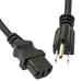6 Ft Black Power Cord with NEMA 5-15P to IEC C-13 Connectors and 16/3 AWG Conductors (AC125V / 13A / 1625W) - RoHS Compliant and UL/CSA Approved
