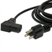 6 Ft Black Power Cord with NEMA 5-15P to IEC C-13 Connectors and 18/3 AWG Conductors (AC125V / 10A / 1250W) - Right Angle