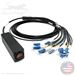 12 Fiber Broadcast Tactical Singlemode Neutrik OpticalCon MTP Breakout Box Cable Assembly with Waterproof Female IP65 Rated Inline MTP Coupler to 12 Simplex Connectors  - Made in the USA by QuickTreX®