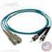 SC to ST Plenum Rated Multimode 10/40/100 GIG OM4 50/125 Premium Custom Duplex Fiber Optic Patch Cable with Corning® Glass - Made in the USA by QuickTreX®