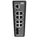 QuickTreX&reg; 8 Port Managed Layer2+ Industrial Hardened Gigabit PoE+ Switch with 12V Booster, 8 x GIG PoE+ RJ45 30/15.4W Ports, 2 x SFP GIG Ports, and 1 x RJ45 Consult Port - IP40, DIN Rail Mount, RoHS Compliant