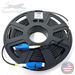 Stock 100 Ft Tactical Indoor/Outdoor Armored Singlemode 9/125 Duplex Fiber Optic Patch Cable w/ LC UPC Uniboot Connectors, Corning® Glass, Mini Cable Reel, and Ultra Flexible Jacket - Made in the USA by QuickTreX®