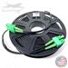 Stock 100 Ft Tactical Indoor/Outdoor Armored Singlemode 9/125 Duplex Fiber Optic Patch Cable w/ SC APC (Angle Polish) Connectors, Corning® Glass, Mini Cable Reel, and Ultra Flexible Jacket - Made in the USA by QuickTreX®