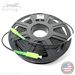 Stock 100 Ft Tactical Indoor/Outdoor Armored Singlemode 9/125 Simplex Fiber Optic Patch Cable w/ SC APC Connectors, Corning® Glass, Mini Cable Reel, and Ultra Flexible Jacket - Made in the USA by QuickTreX®