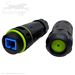 QuickTreX&reg; Premium Outdoor Harsh Environment Waterproof IP68 Rated and High Performance PA66 Thermoplastic In-Line Custom Fiber Optic Optic MM or SM - LC or SC Coupler - Compatible w/ 1 x 1.5 - 4.5 mm Cable OD