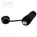 QuickTreX&reg; Premium Outdoor Harsh Environment Waterproof IP68 Rated and High Performance PA66 Panel-Mount Bulkhead MM or SM - LC or SC Custom Fiber Optic Coupler w/ Dust Cap and Lanyard - Compatible w/ (Duplex) 2 x 1.5 - 4.5 mm Cable OD
