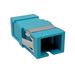 SC Simplex Multimode OM3 / OM4 - 50/125 Fiber Optic Coupler without Flange - Aqua